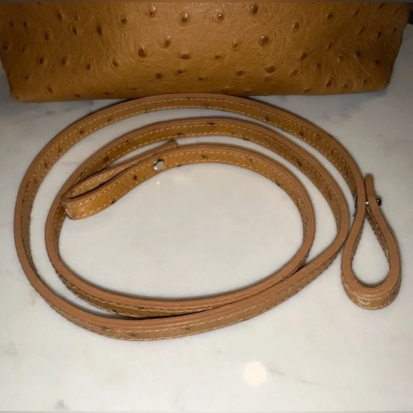 Furla Vintage Ostrich Embossed Leather Two Way Bag (EUC) and Dustbag - Picture 14 of 16